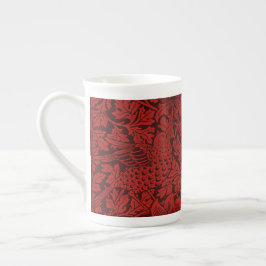 William Morris Vintage Blume Birds Red Prozellantasse