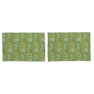 William Morris Vintage Blume Blumengrün rosa Kissenbezug