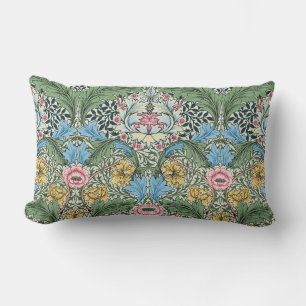 William Morris Vintage Blume Yellow Blue Lendenkissen