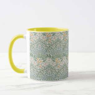 William Morris Vintage Blumen Gelb Blau Garten Tasse