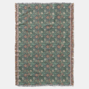 William Morris Vintage Blumen Pink Grün Compton Decke