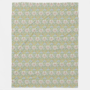 William Morris Vintage Blumen Pink Grün Myrte Fleecedecke