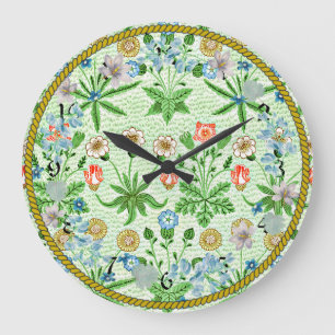 William Morris Vintage-Blumendesign, Daisy Große Wanduhr