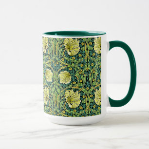 William Morris Vintage Blumengestaltung Gelb Grün Tasse