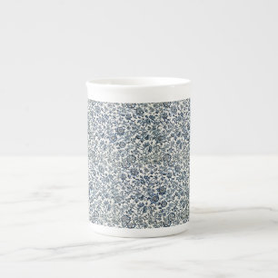 William Morris Vintage Blumenmuster Blau Weiß Prozellantasse