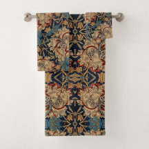 William Morris Vintage-Blumenmuster Rot Blau