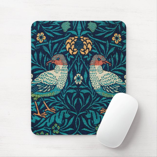 William Morris - Vintage Blumenvögel Mousepad (Mit Mouse)