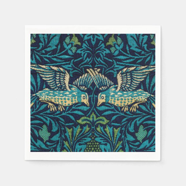 William Morris - Vintage Blumenvögel Serviette (Vorderseite)