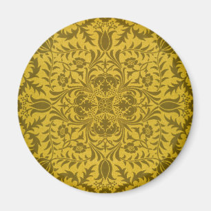 William Morris Vintage Boretsch Blumenmuster Gold Magnet