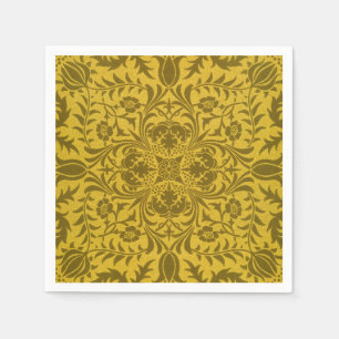 William Morris Vintage Borretsch Blumenmuster Gold Serviette