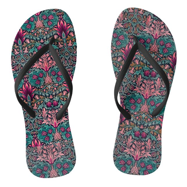 William Morris Vintage Botanisches Muster  Flip Flops (Fußbett)