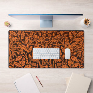 William Morris Vintage Brandorange-Schwarz-Muster Schreibtischunterlage