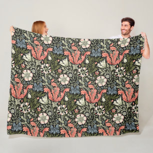 William Morris Vintage Compton Blumenmuster Fleecedecke
