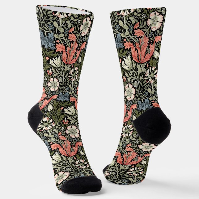 William Morris Vintage Compton Blumenmuster Socken (Gewinkelt)