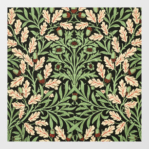 William Morris Vintage Eiche Schwarz Rot Muster Fensteraufkleber