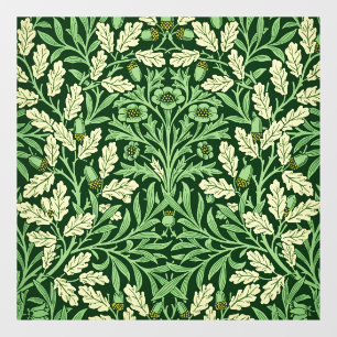 William Morris Vintage Eichen-Ahorn-Muster in Grün Fensteraufkleber