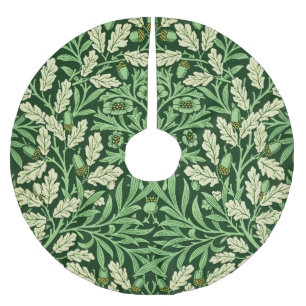William Morris Vintage Eichen-Ahorn-Muster in Grün Polyester Weihnachtsbaumdecke