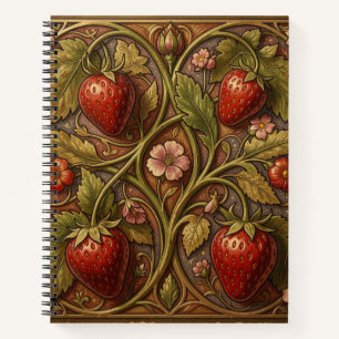 William Morris vintage Erdbeere Blumenmuster Notizbuch