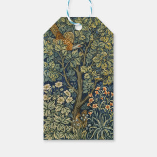 William Morris Vintage Fasan Eichhörnchen Blume Geschenkanhänger