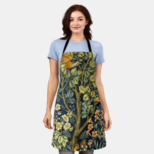 William Morris Vintage Fasan Eichhörnchen Blume Schürze