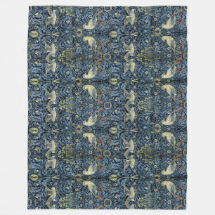 William Morris Vintage Floral Bird Fleecedecke