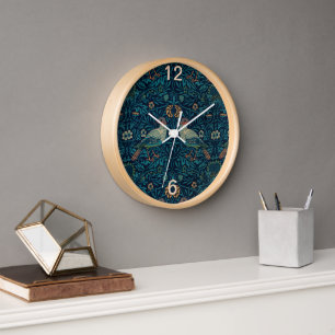 William Morris Vintage Floral Bird Uhr
