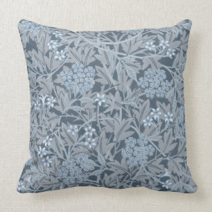 William Morris Vintage Floral Blau Jasmine Kissen