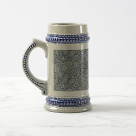 William Morris Vintage Floral Blau Mallow Bierglas