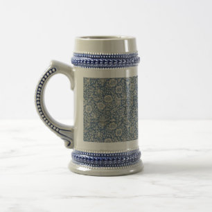 William Morris Vintage Floral Blau Mallow Bierglas