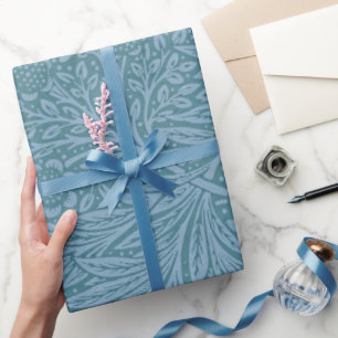 William Morris Vintage floral Blaue Blumen Geschenkpapier