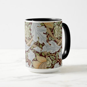 William Morris Vintage Floral Blumen Weiß Rot Tasse
