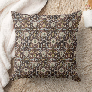 William Morris Vintage Floral Braun Blau Grün Kissen