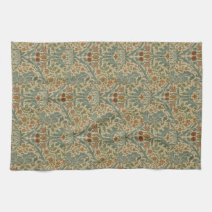 William Morris Vintage Floral Rot Herbstblumen Geschirrtuch