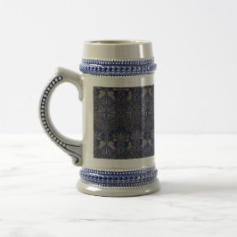 William Morris Vintage Floral Weiß Blau Honigwabe Bierglas
