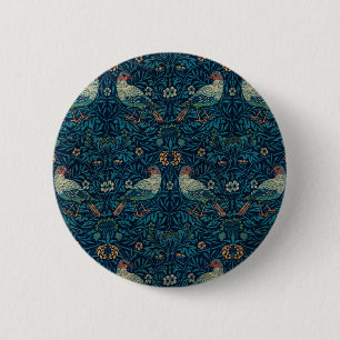 William Morris Vintage Florale Vögel Button