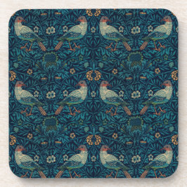 William Morris Vintage Florale Vögel Getränkeuntersetzer
