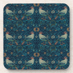 William Morris Vintage Florale Vögel Getränkeuntersetzer