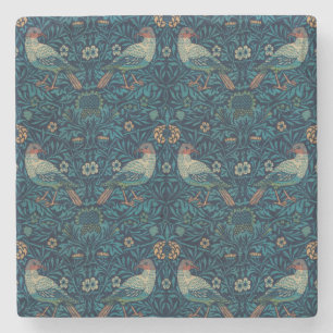 William Morris Vintage Florale Vögel Steinuntersetzer