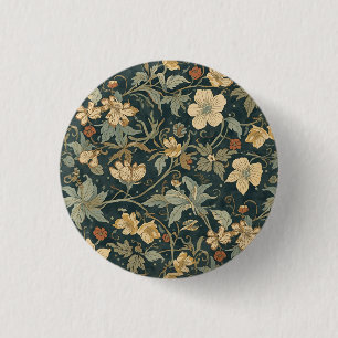 William Morris vintage florales Art Nouveau Muster Button