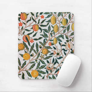 William Morris Vintage Fruit Granatapfel Weiß Mousepad