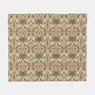 William Morris Vintage Geißblatt Blumenmuster Fleecedecke