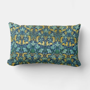 William Morris Vintage Gold Grün Blau Lendenkissen