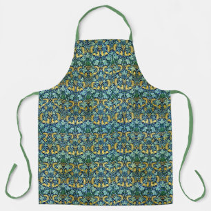 William Morris Vintage Gold Grün Blau Schürze