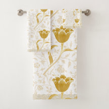William Morris Vintage Gold Tulip Towel