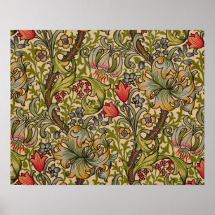 William Morris Vintage Golden Lilly Blumendesign Poster