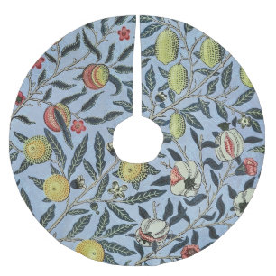 William Morris Vintage Granatapfel Fruchtmuster Polyester Weihnachtsbaumdecke