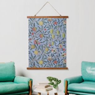 William Morris Vintage Granatapfel Fruchtmuster Wandteppich Mit Holzrahmen