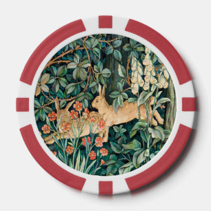 William Morris Vintage-Hasen-Garten-Blumenkunst Pokerchips