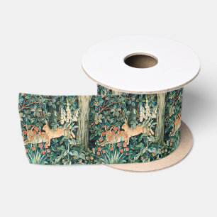 William Morris Vintage-Hasen-Garten-Blumenkunst Satinband