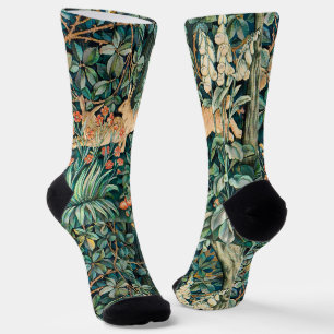 William Morris Vintage-Hasen-Garten-Blumenkunst Socken